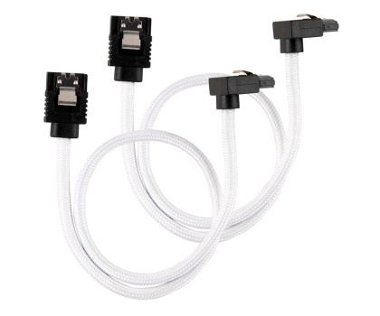 Kabel komputerowy CORSAIR Premium 30cm sleeved 2szt (kątowe) Białe